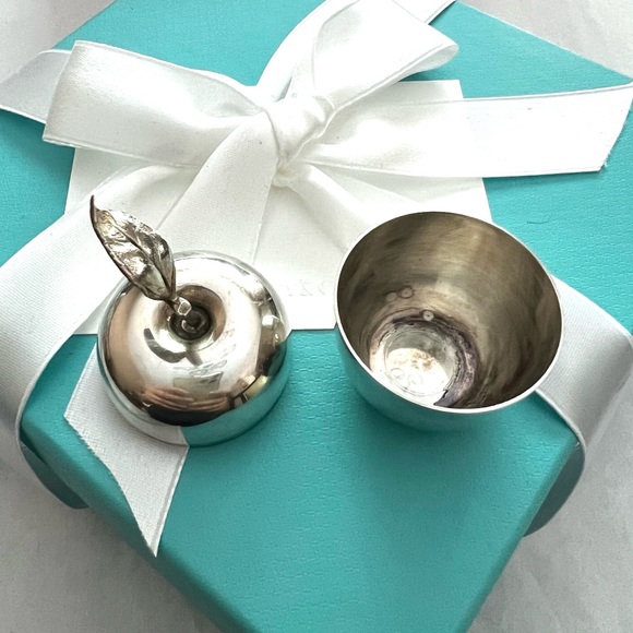 Vintage Tiffany & Co. apple trinket jewelry pill box lidded - Picture 8 of 16